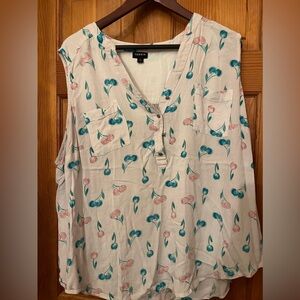 Torrid Cherry Print Blouse Size 3